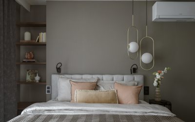 Elegancka sypialnia w naturalnych kolorach